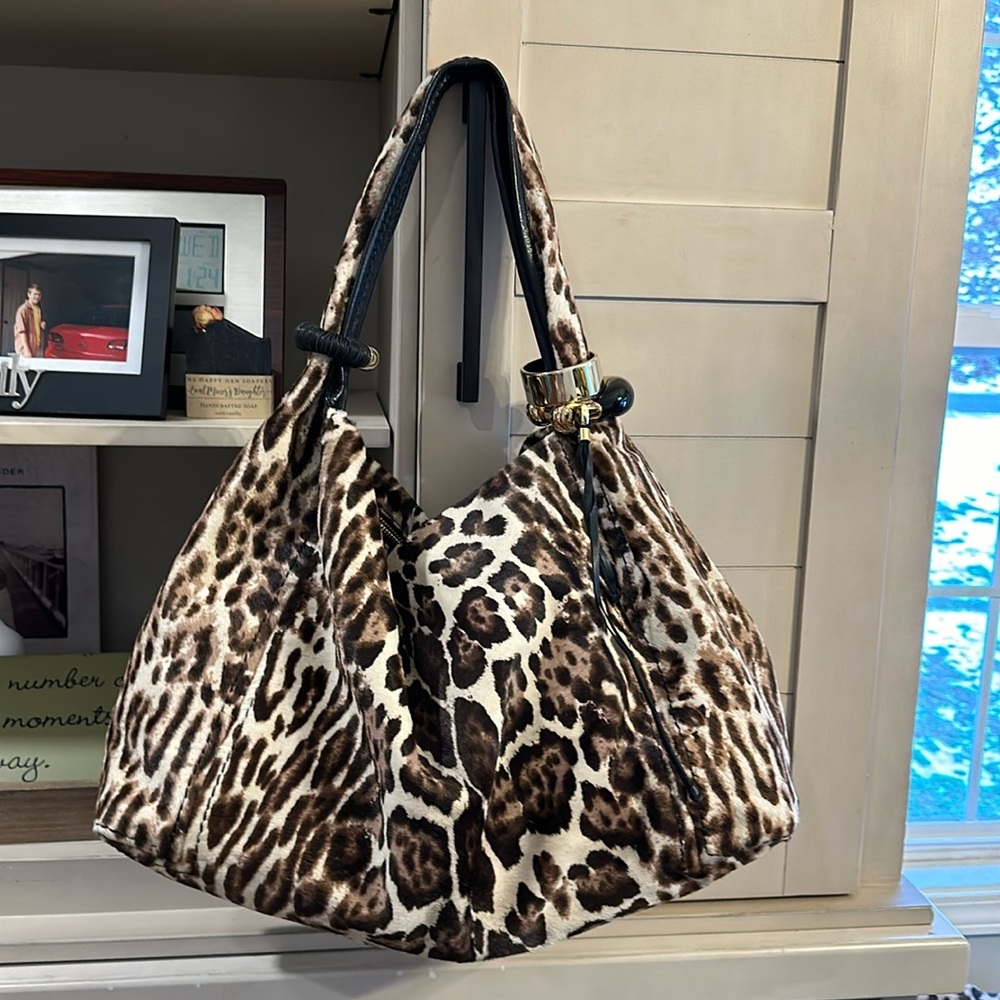 Jimmy Choo calf skin and leather hobo bag